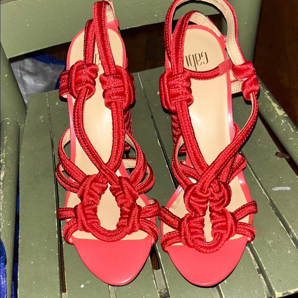 Elegant Red Knotted Sandals